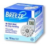 Blood glucose testing discs- Ascensia breeze2